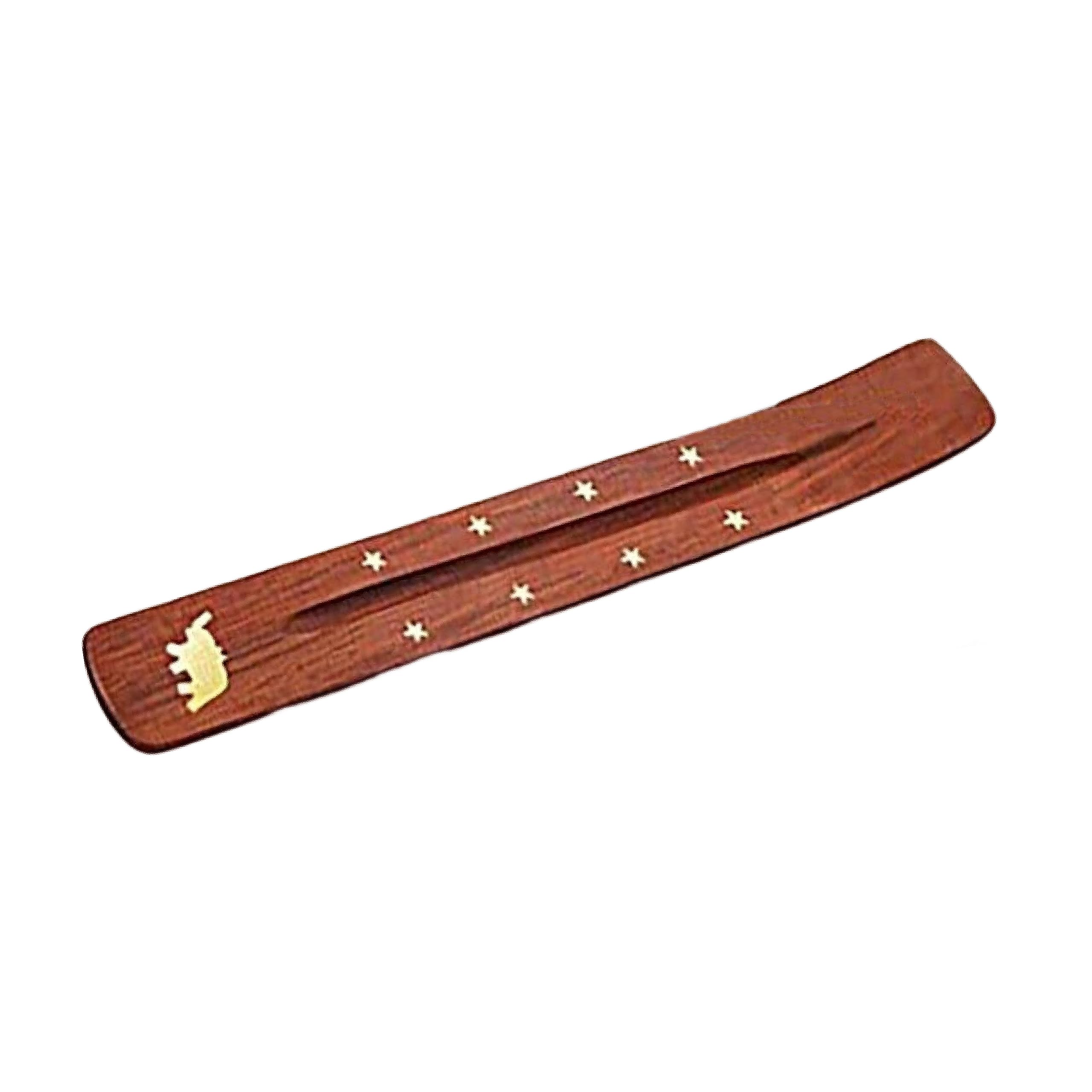 Sul 1Pk Wooden Incense Stick Holder Burner Tray For Incense Sticks, Ash Catcher Incense Holder With Brass Inlay - Ideal For Aromatherapy, Meditation, Yoga - Ornamental Piece For Home (Elephant, )