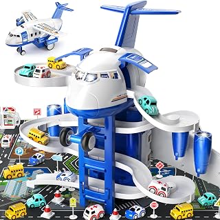 Flugzeug-Rennstrecke mit 8 Autos
