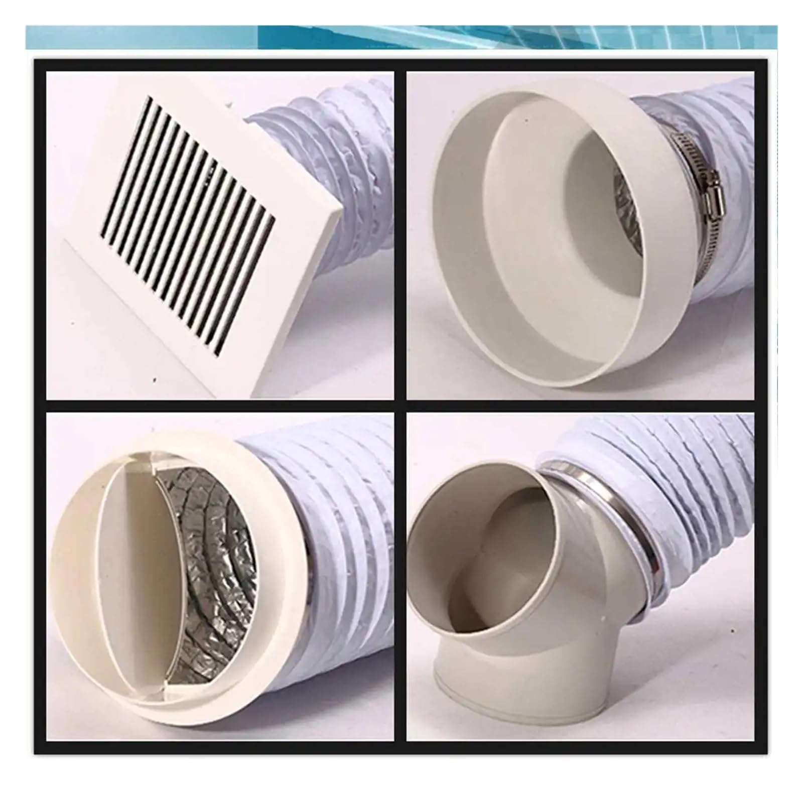 Tubo di scarico portatile flessibile per condizionatori d'aria, condotto da 6 m (80 mm, 100 mm, 110 mm, 130 mm, 150 mm) per soluzioni di raffreddamento efficienti per casa e ufficio