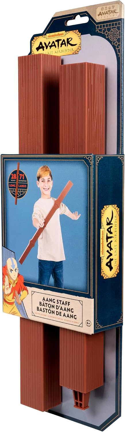 Avatar Aang Official Halloween Costume Accessory - 28-Inch Plastic Staff with One-Time Assembly