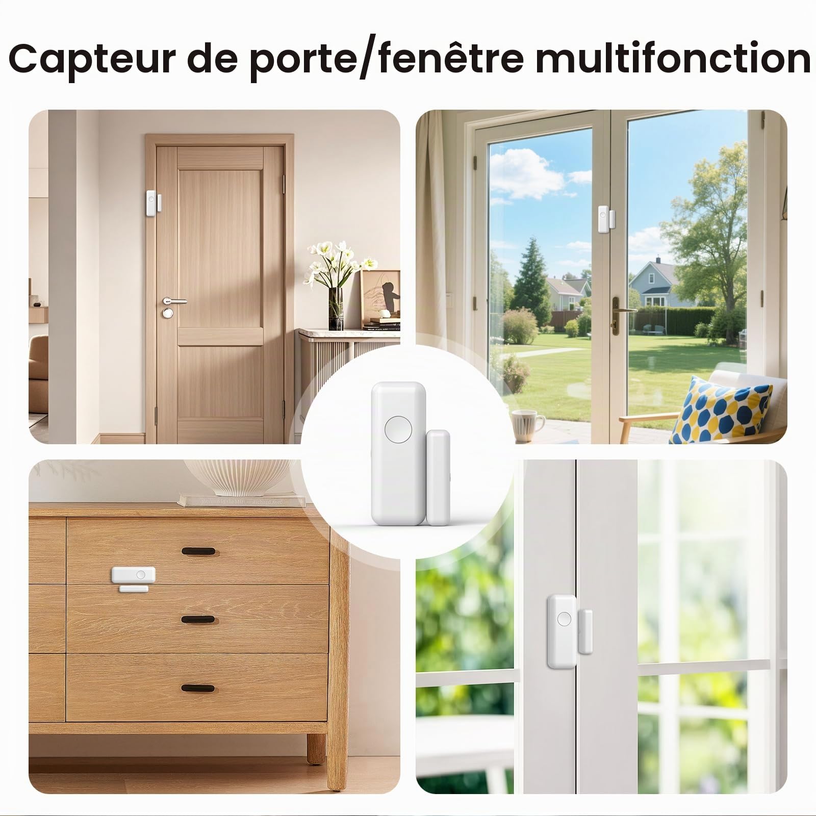 PGST Système d'alarme Domestique sans Fil avec alertes instantanées Via l'application Tuya,Kits d'alarme Extensibles DIY pour Portes et détecteurs de Mouvement pour Appartement,Garage (A519W-EU-D)