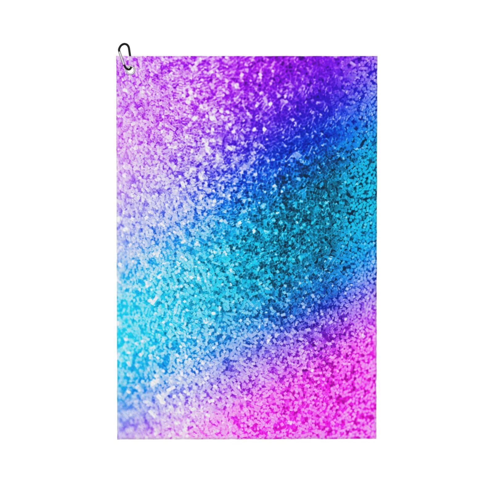 Hnnkloy Glitter Sequin Spot, 16x24 in Portable Waffle Golf Towels with Carabiner Clip for Golf Bag