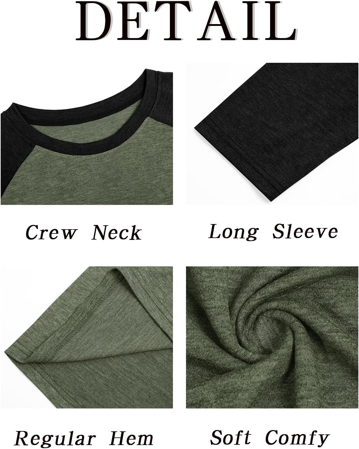 Runcati Mens Baseball Shirt Casual Raglan Long Sleeve Crewneck Graphic T-Shirt Lightweight Vintage Tops - Image 5