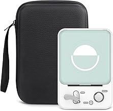 SUPVAN Label Maker T50M Plus with Nylon Hard Protective Travel Case Plus, 1 Roll 1.57'' × 1.18'' White Label, 1 Roll 1.96'' × 3.14'' White Label and 1 Roll Round Size Φ 2'' Pink Label