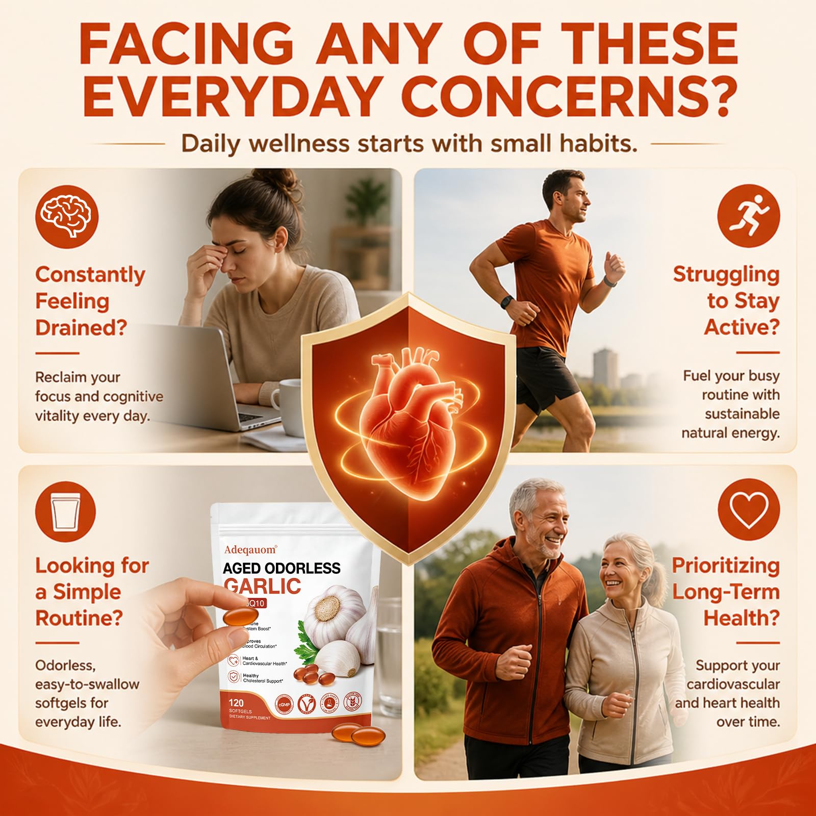 Aged Garlic Extract Softgels 1200 mg Odorless with CoQ10 Ubiquinol & Vitamin K2, 2 Years Aged Matured – Standardized for S-Allyl Cysteine | Heart & Immune Antioxidant Supplements, 120 Softgels — Amazon image 5