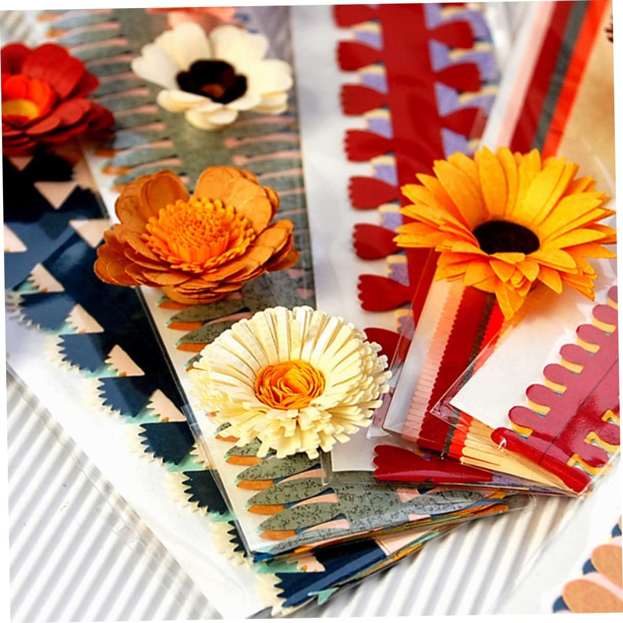 WEKAMOS 60pcs Paper Quilling Strips for Crafts Flower Design Paper Art Handmade Quilling Kit for Creative Projects and Home Decoration
