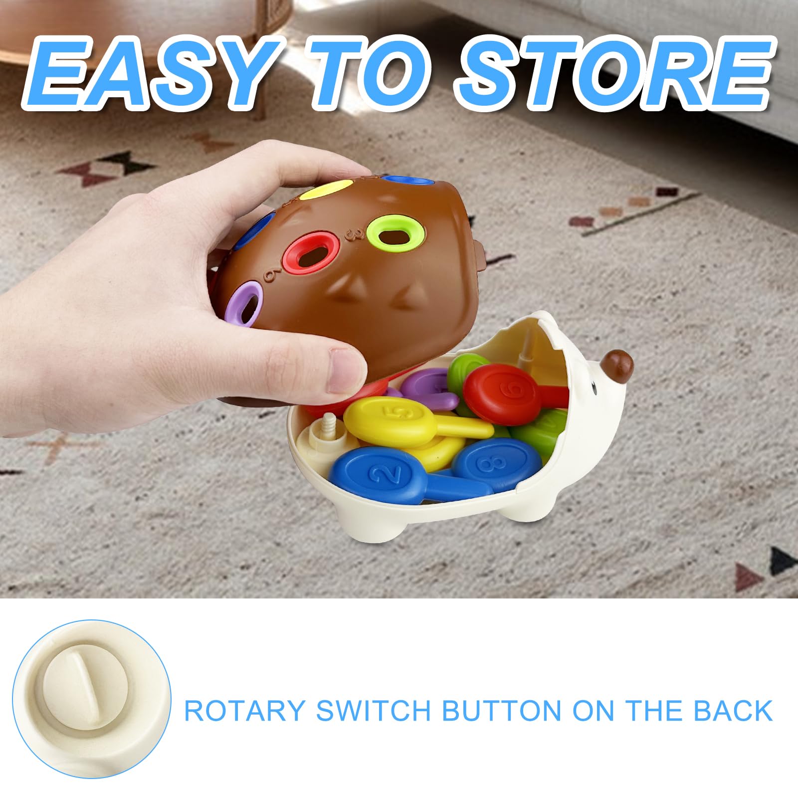 Jouet 18 Mois, Hérisson Jouet de Tri, Jouet Sensoriel Motricité Fine Bebe Jeux Éducatif pour Apprendre à Compter et Les Couleurs - Jeux - Jouets