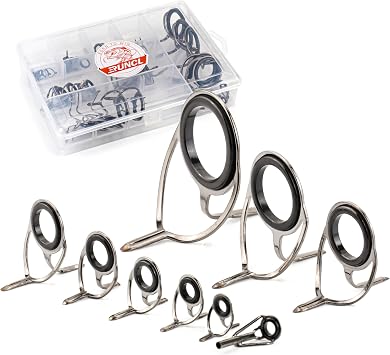 RUNCL Fishing Rod Guide Repair Kit Double Foot, Single Foot, Top Guides & Ceramic Rings, Various Sizes for Rod Repair & DIY