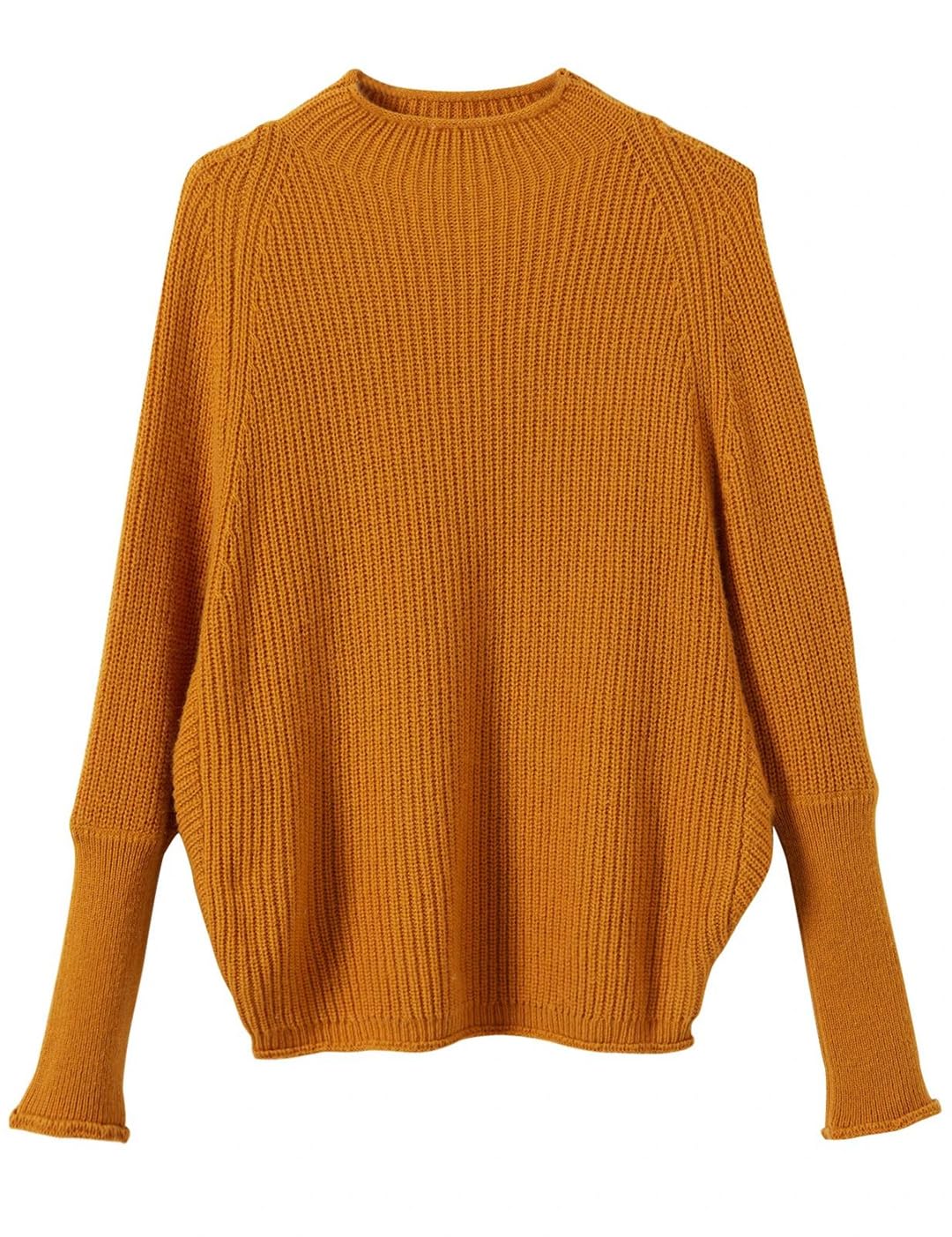 Disimlarl Damski sweter z wełny merynosów, jesienno-zimowy, oversize, sweter z długim rękawem, dzianinowy sweter