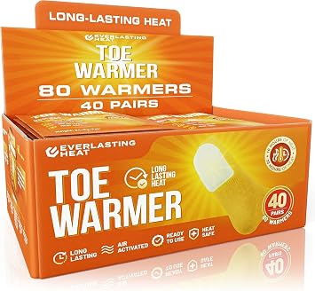 Toe Warmers 40 Pairs 80 Warmers - Up to 10 Hours of Long Lasting Warmth and Toe Warmers for Feet - Easy Air Activation - Ultra Thin, TSA Approved