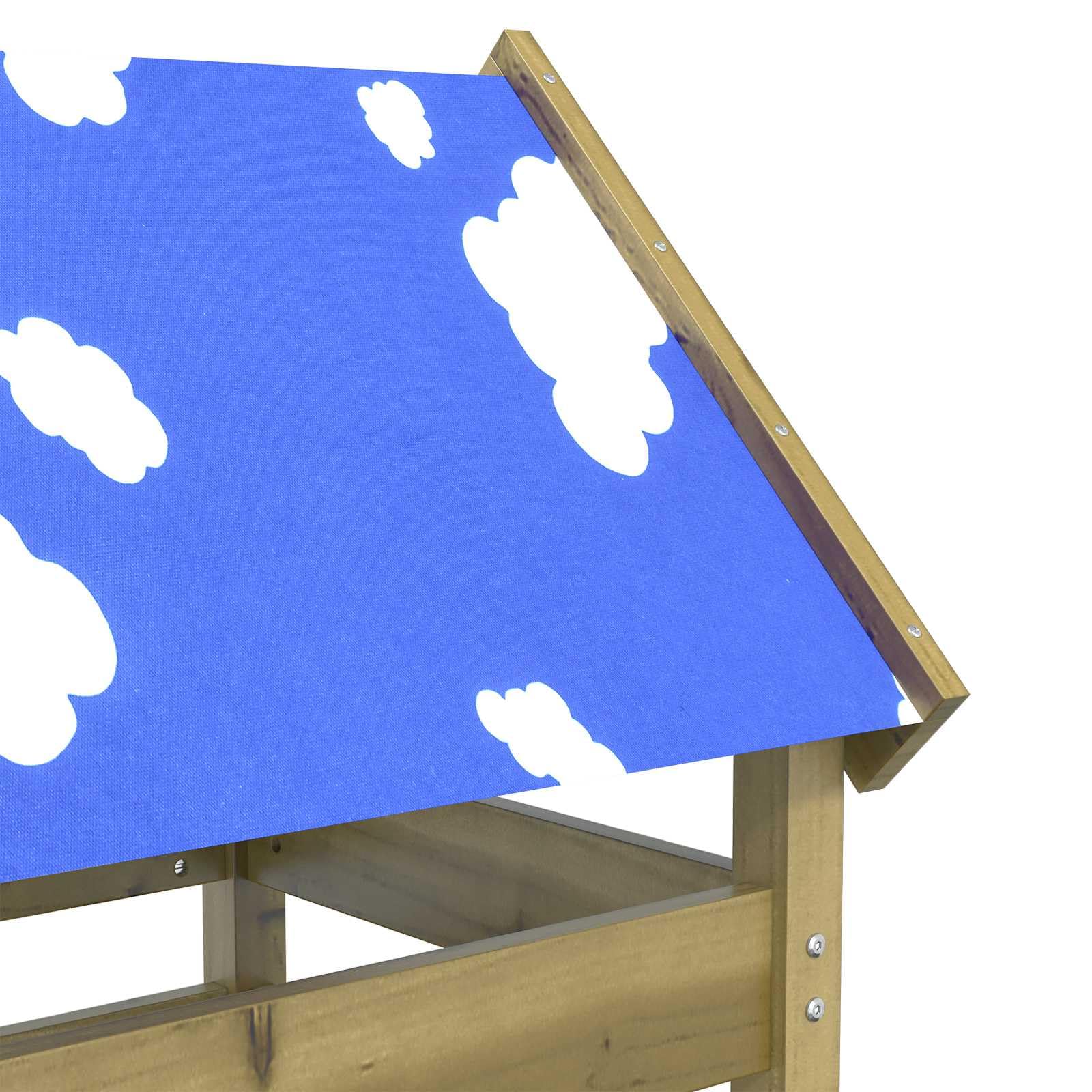 Spielturm Braun 85 x 52,5 x 239 cm Massives imprägniertes Holz | Für Garten, und Kletterelemente, wetterbeständig, fördert soziale Interaktion