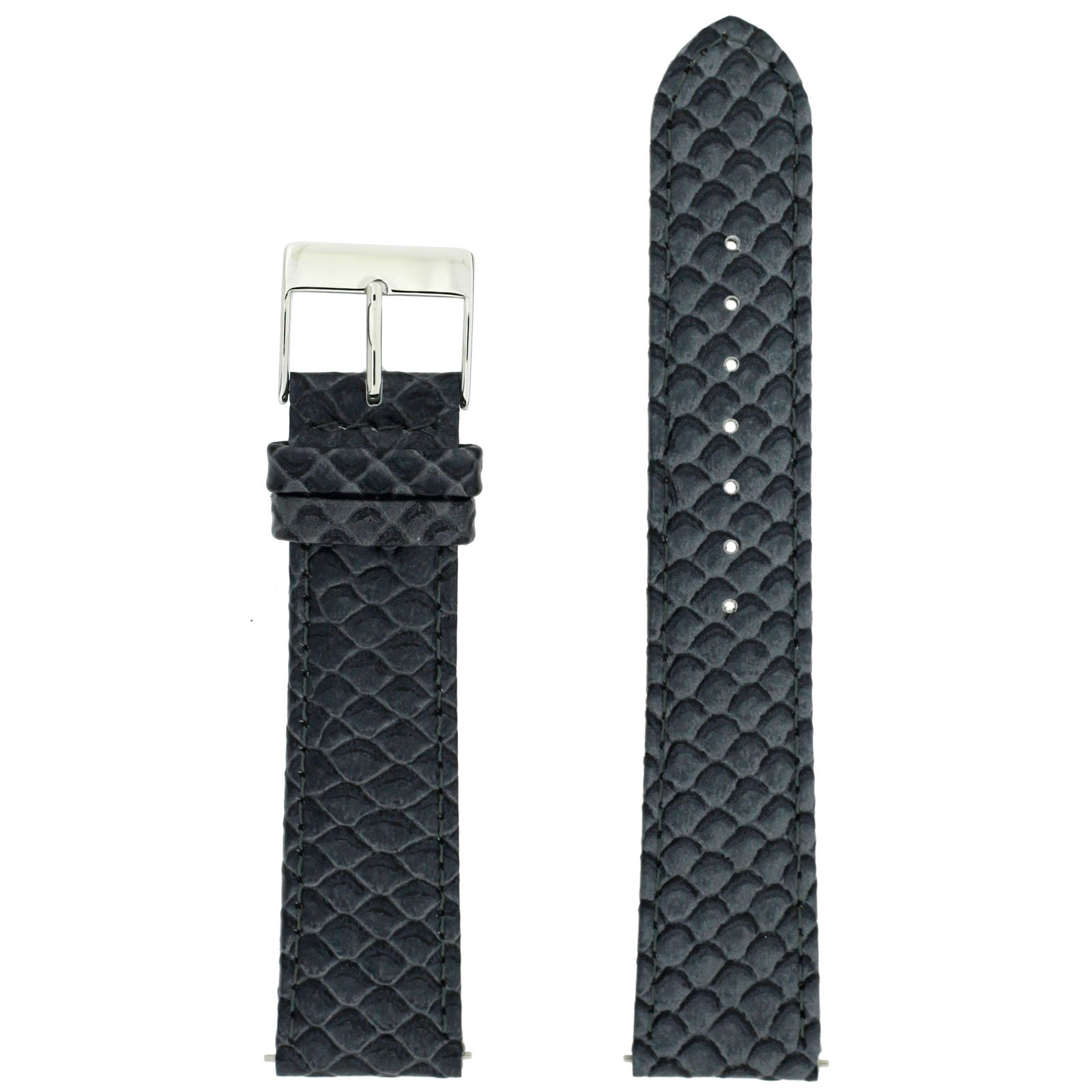 Tech Swiss 14mm Ladies Watch Band Grey Snake Design Quick Release Spring Bars