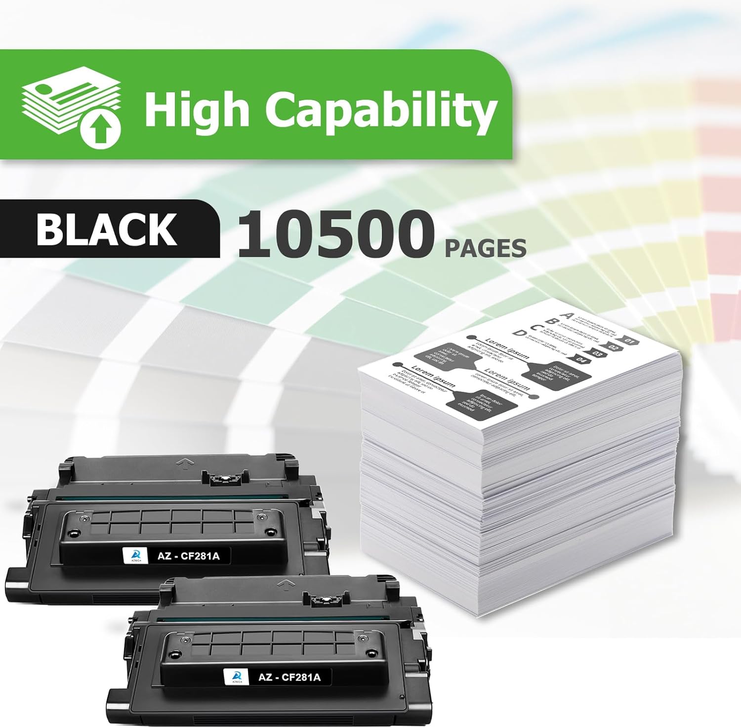 Aztech Compatible Toner Cartridge Replacement for HP 81A CF281A for Enterprise MFP M604 M604n M604dn M605 M605n M606 M630 Printer (Black, 2-Packs)