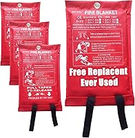 Inf-way 39.3x39.3" Fiberglass Fire Blanket - Flame Retardant Emergency Safety Cover for Kitchen, Grill, Car, Camping