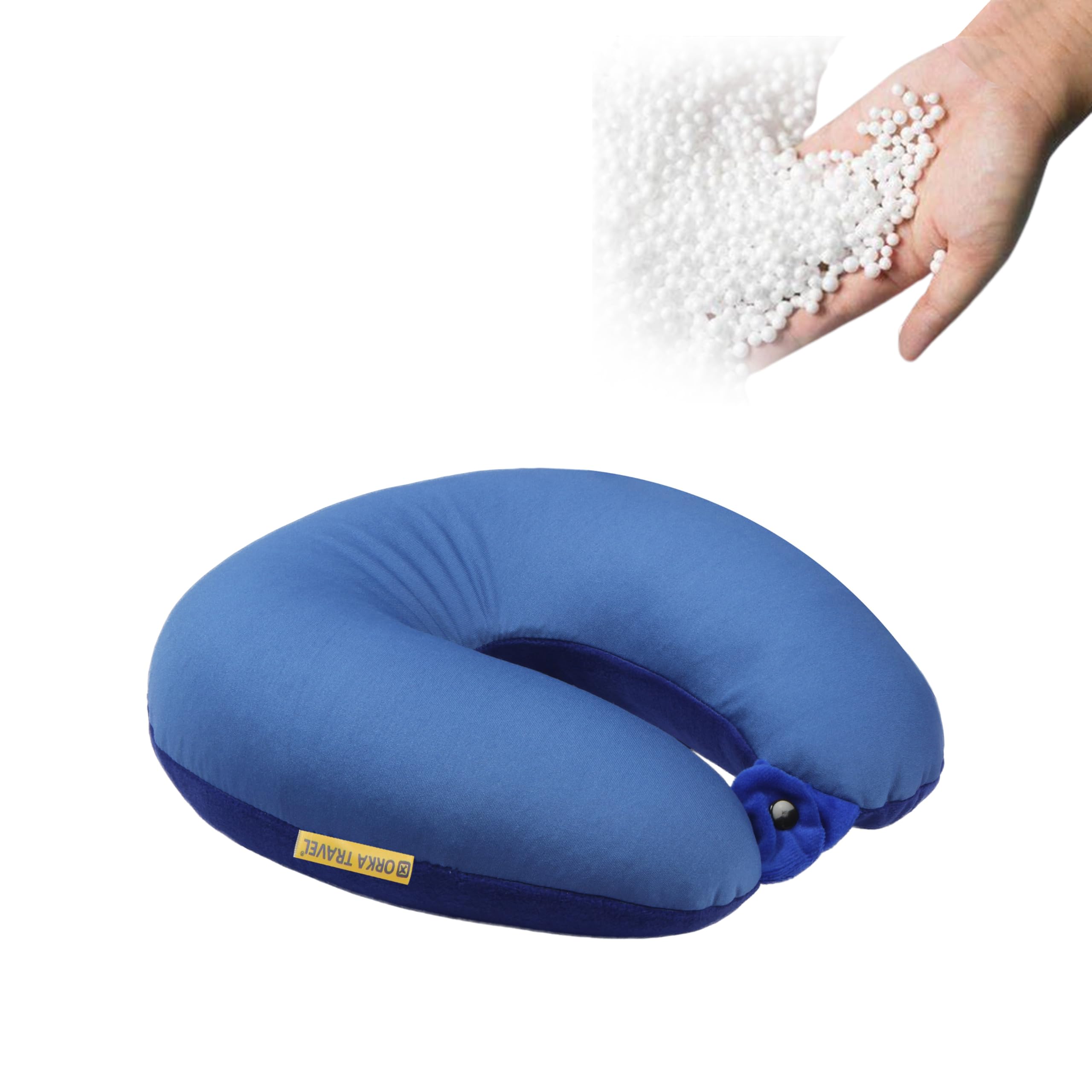 ORKA TRAVEL Plain Micro Beads U Neck Pillow - Royal Blue-image-16