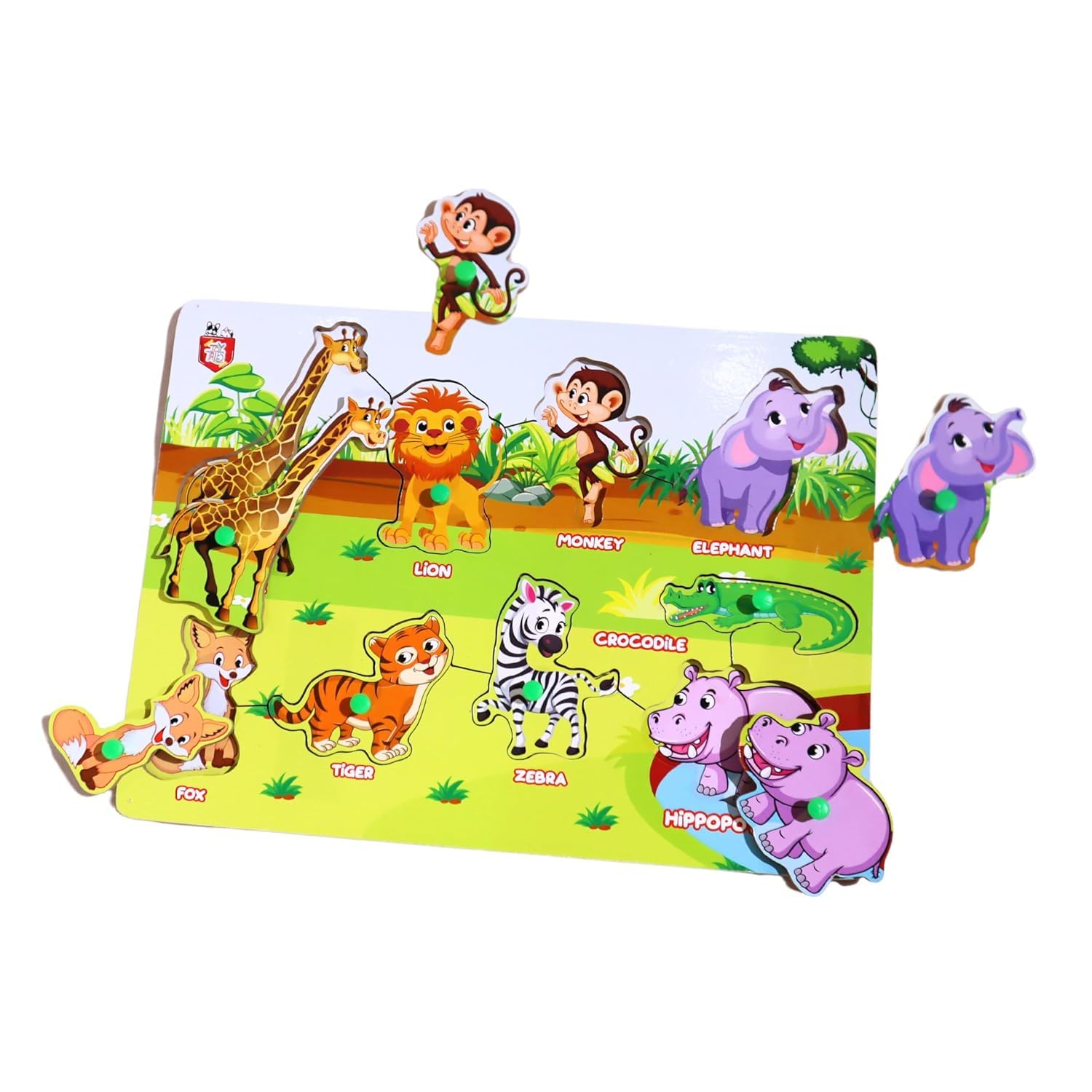 Adora Wooden Learning Educational Game Board for Kids, Educational Toys Animal Puzzle Game for Kids Explore The Animal Kingdom Wooden Animal Puzzles Learning Game for Boys & Girls