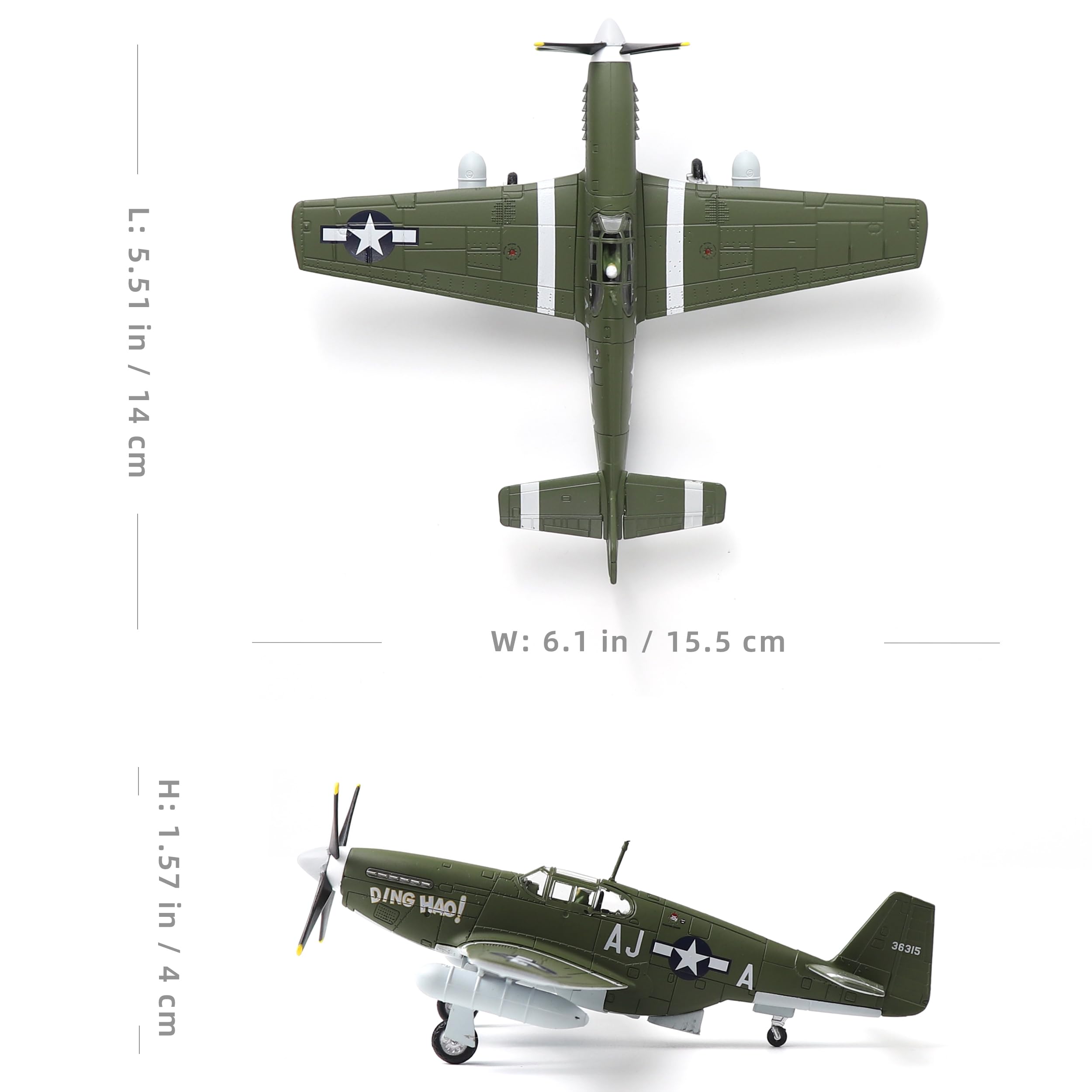 Amazon.com: NUOTIE P-51B Mustang Diecast Metal Airplane Model 1/72
