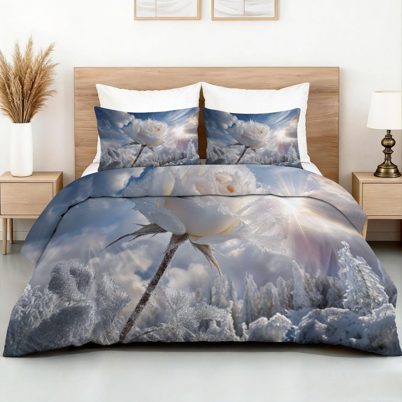 Housse de couette 1 personne avec 2 taies d'oreiller 65x65 cm