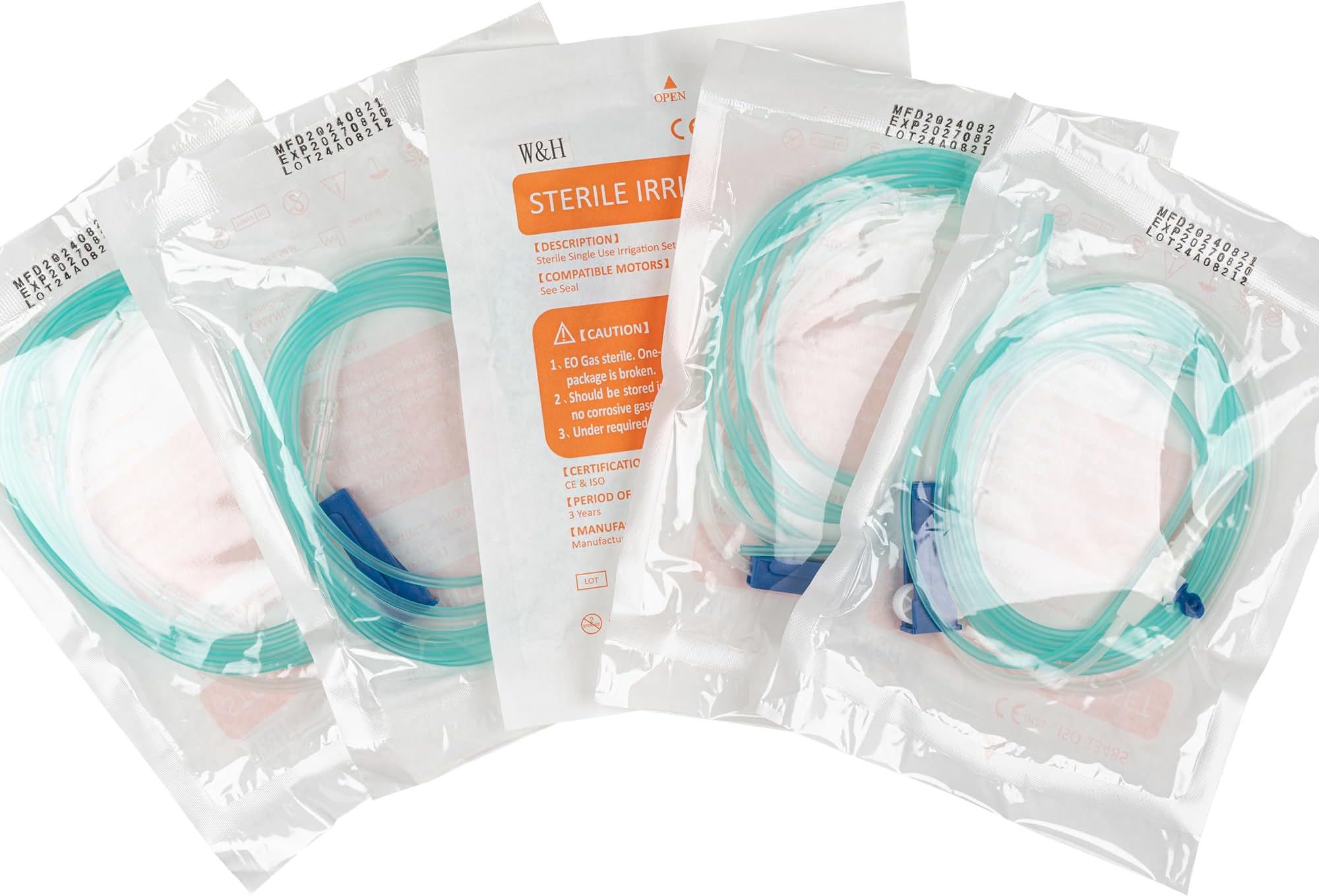 5PCS Dental Implant Irrigation Tubes - 2.5m Sterile Disposable Tubing Compatible with W&H Implantmed, Leak-Proof with Flow Control Roller, Individually Packaged for Safe & Efficient Implant Surgery