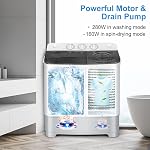 DORTALA laveuse portable, 22Lbs Lave-linge semi-automatique avec baignoire et pompe à égoutter, lave-linge compact pour l'appartement, dorme, RV, gris