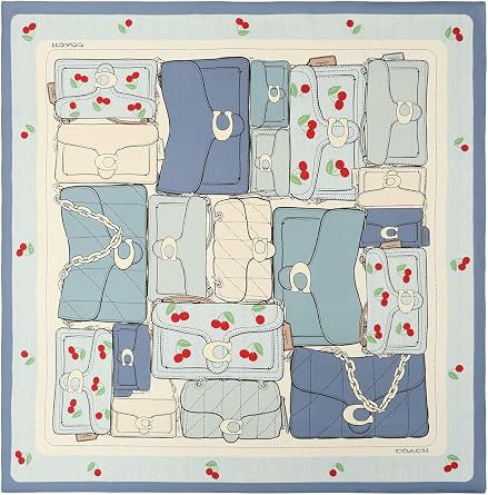 COACH Tabby Cherry Print Silk Square