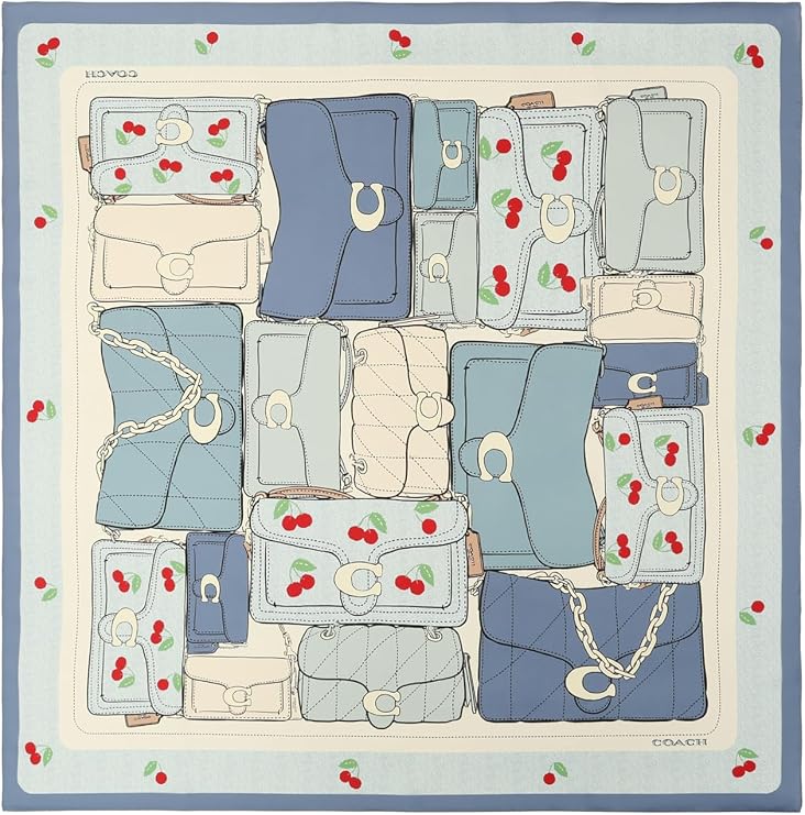 COACH Tabby Cherry Print Silk Square