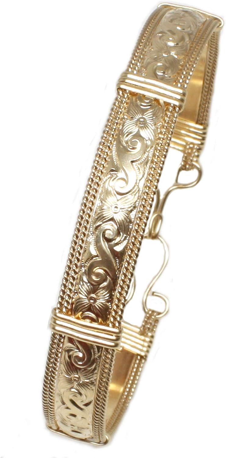 Handmade Designer Gold Bracelet for Women, Real 14k Gold Filled Bangle