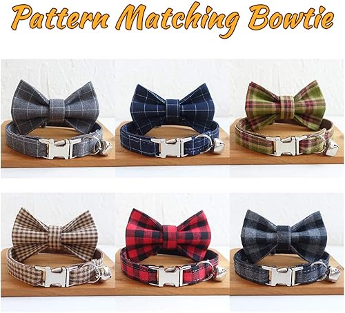 Miniatura 10 de Collar de gato personalizado con placa de nombre collar ajustable de nailon resistente para identificación de gato con campana personaliza grabando