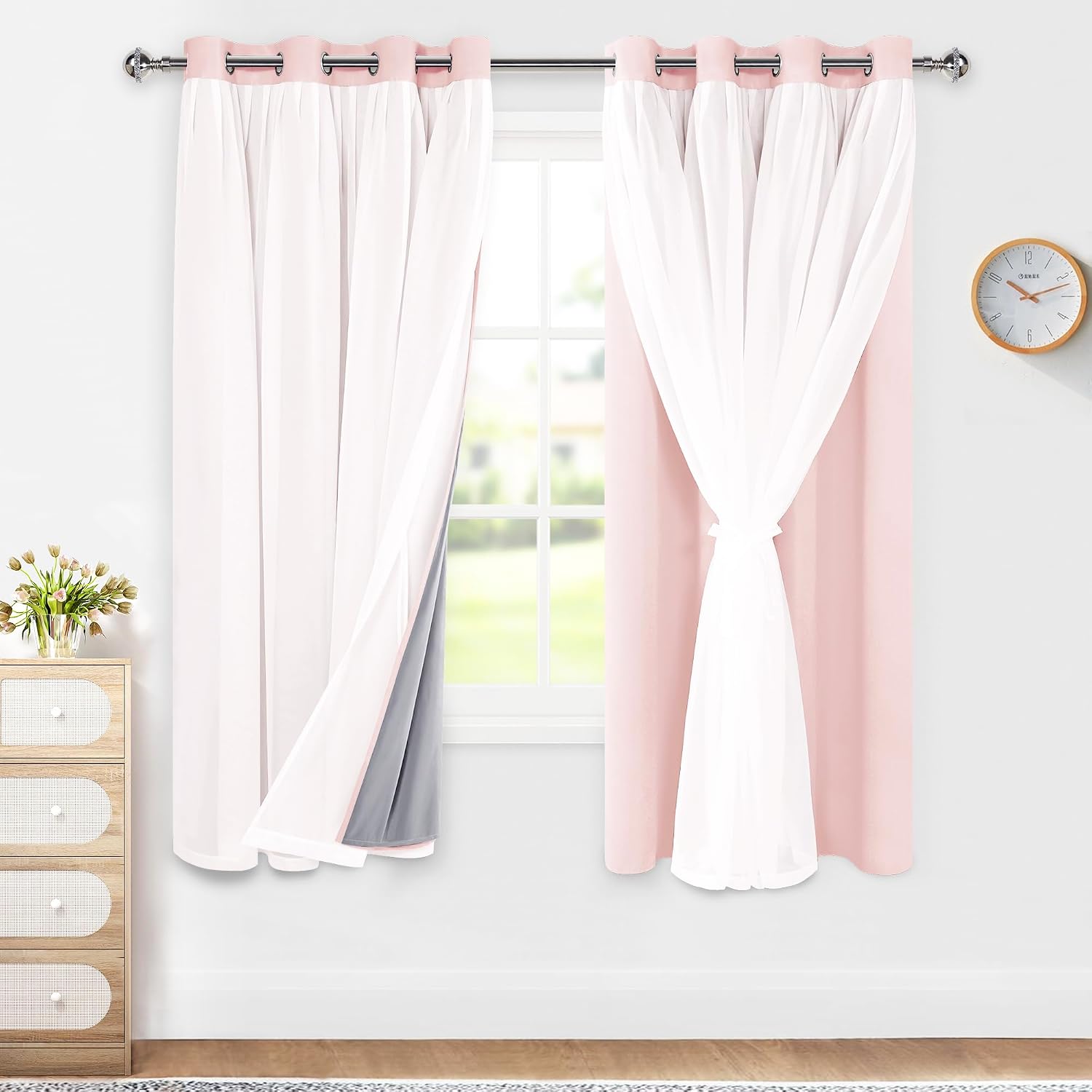 Amazon.com: XWZO 100% Blackout Double Layer Curtains for Nursery