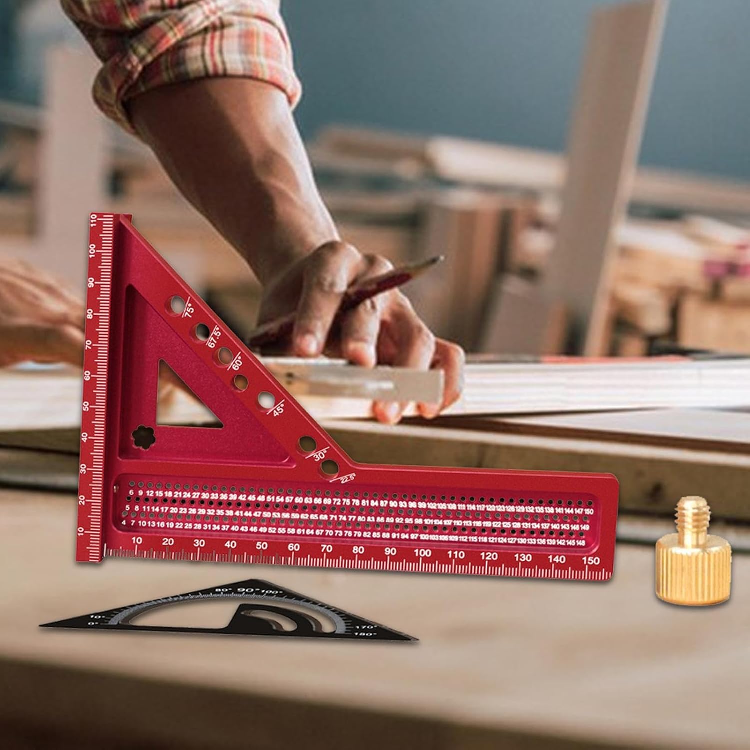 3D Square,Precision Construction Tools - 3D Multi-Angle Measuring Ruler Miter Square | for Carpentry Woodwork Construction Measurement Marking Framing