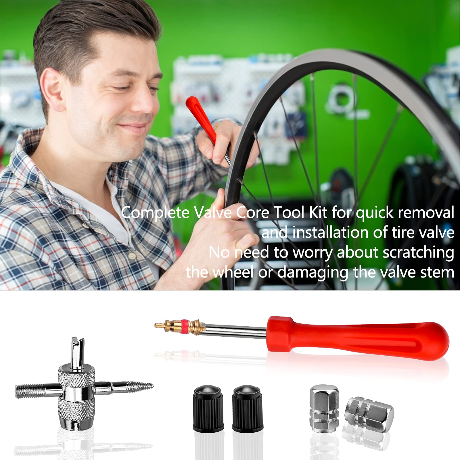 Valve Core Remover, Démonte Obus De Valve Outil, Kit Outil De