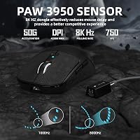 ATTACK SHARK R6 LIGHTSPEED Vezeték Nélküli Gamer Egér, 39G Ultrakönnyű, 8K Hz HyperSpeed, PAW3950 Szenzor, 42K DPI, E-Sport Játékokhoz, Prog 4