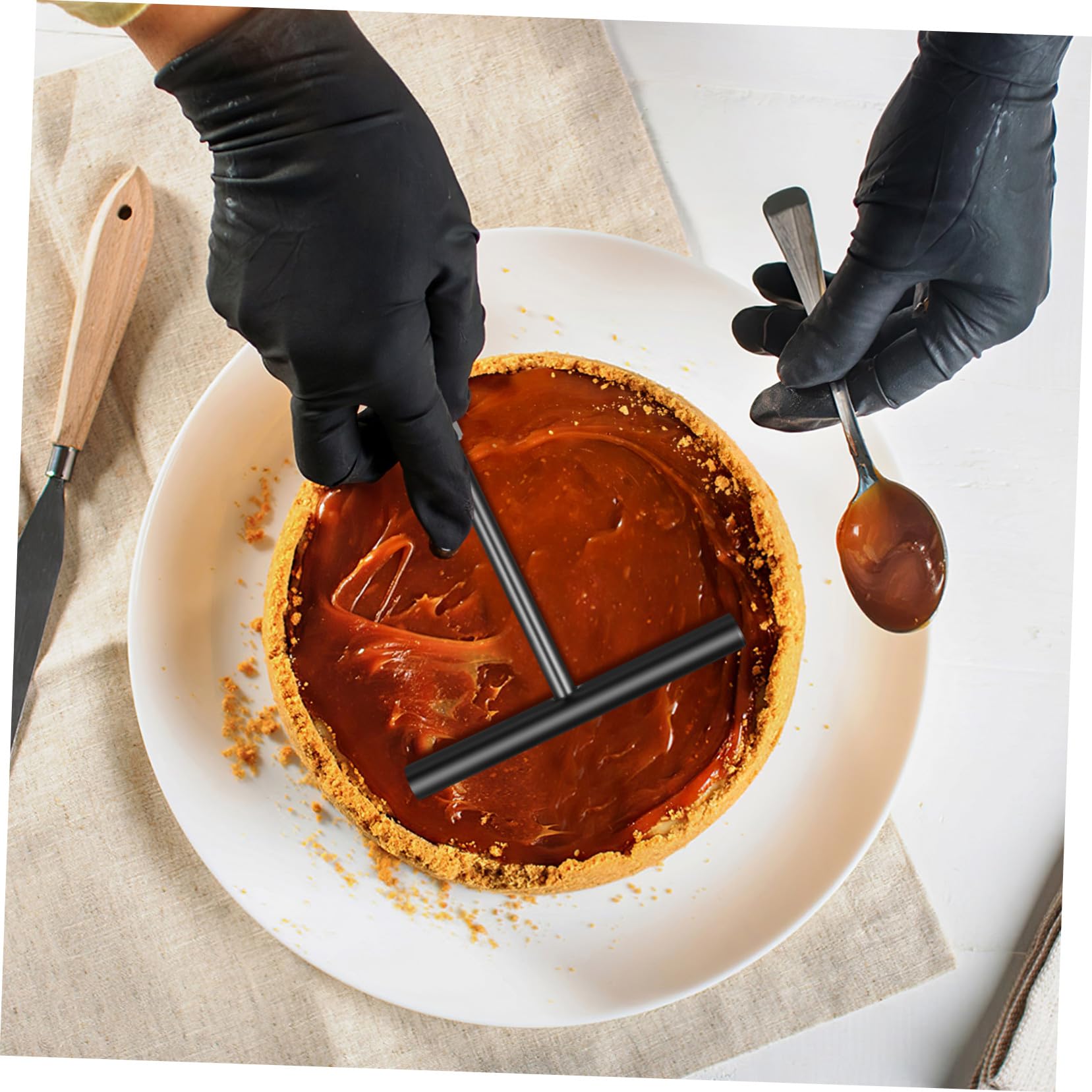 TOYANDONA Espátulas de Acero Inoxidable para Crema y Pancakes Rascador para Tartas y Crepes Herramientas de Repostería Duraderas y Seguras para Hornear