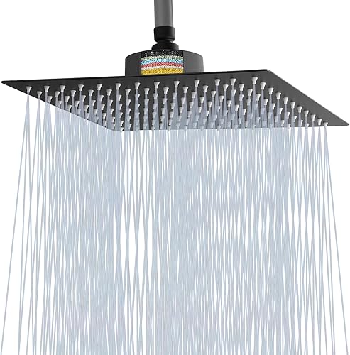 Miniatura 14 de Cabezal de ducha filtrado, cabezal de ducha de lluvia de alto flujo de acero inoxidable con cartucho de filtro de agua dura de 15 etapas para