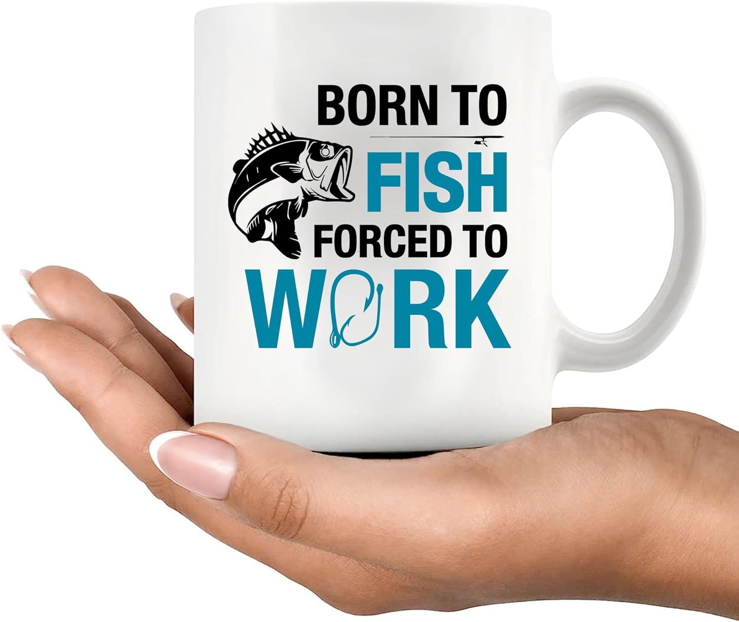 Born To Fish Forced To Work Fishing Fisherman Mug Fishing Gifts To Husband Dad Grandpa Boyfriend Coffee Ceramic Mugs 11oz White Novelty Drinkware - Image 7