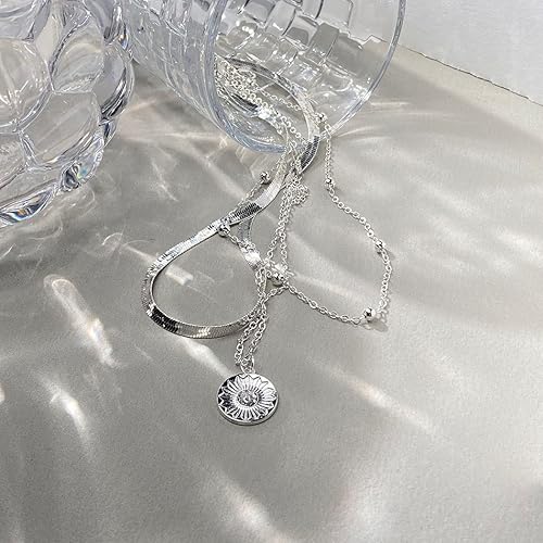 Miniatura 5 de Shegirl Layered Necklace Silver Pendant Necklaces Fashion Necklaces Jewelry for Women and Girls