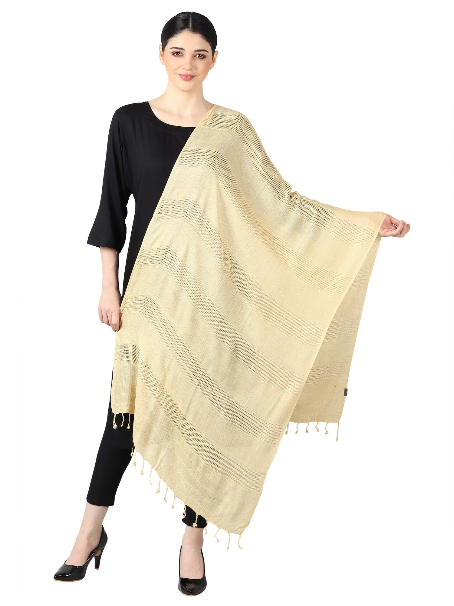 Women's stole/scarf Colour- Yellow Stylish 100% soft viscose ethnic scarves pack of 1 ST-03-image-43