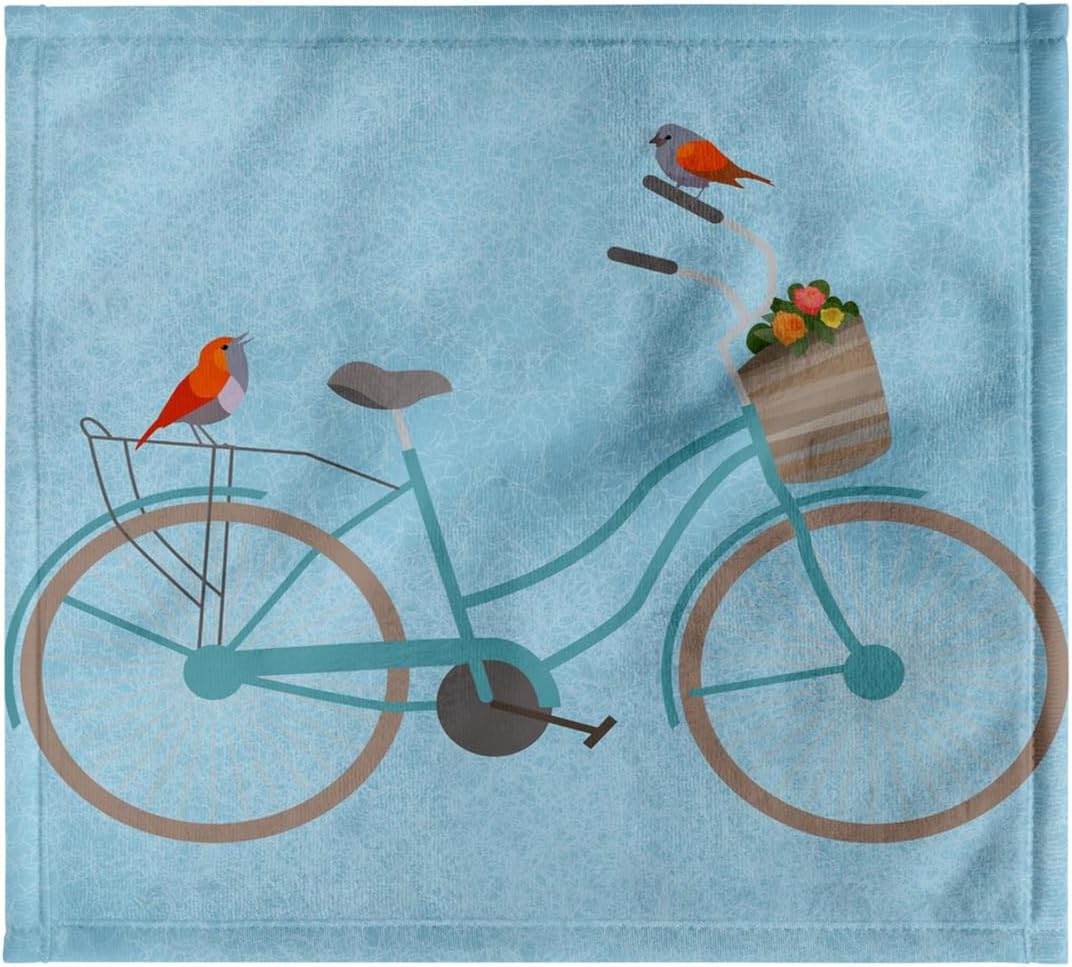 3dRose Birds on Bicycle 22x30 Bath Hand Pool Towel
