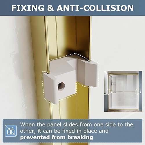 Miniatura 94 de SUNNY SHOWER B020, puertas de regadera deslizantes sin marco (56 - 60 x 72 pulgadas), cristal de 1/4 pulgada, acabado cromo