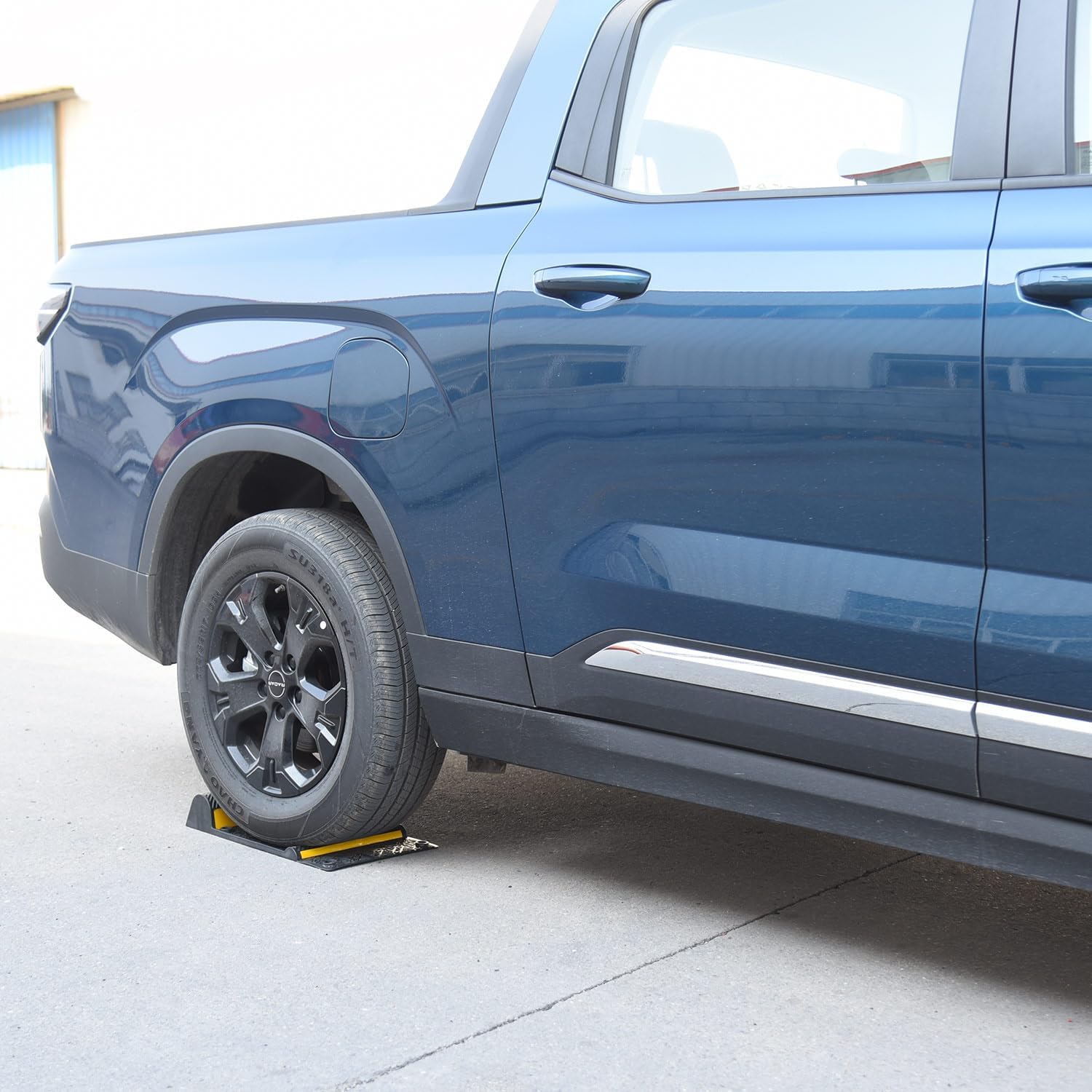 21.3" x 11.5" x 3.2" Inch PU Flexible Parking Mats, with 3M Yellow Reflective Tapes, Self-Adhesive Parking Lot Garage Floor Mats, Wheel Stoppers for Cars, Motorcycle, Pickups (4)