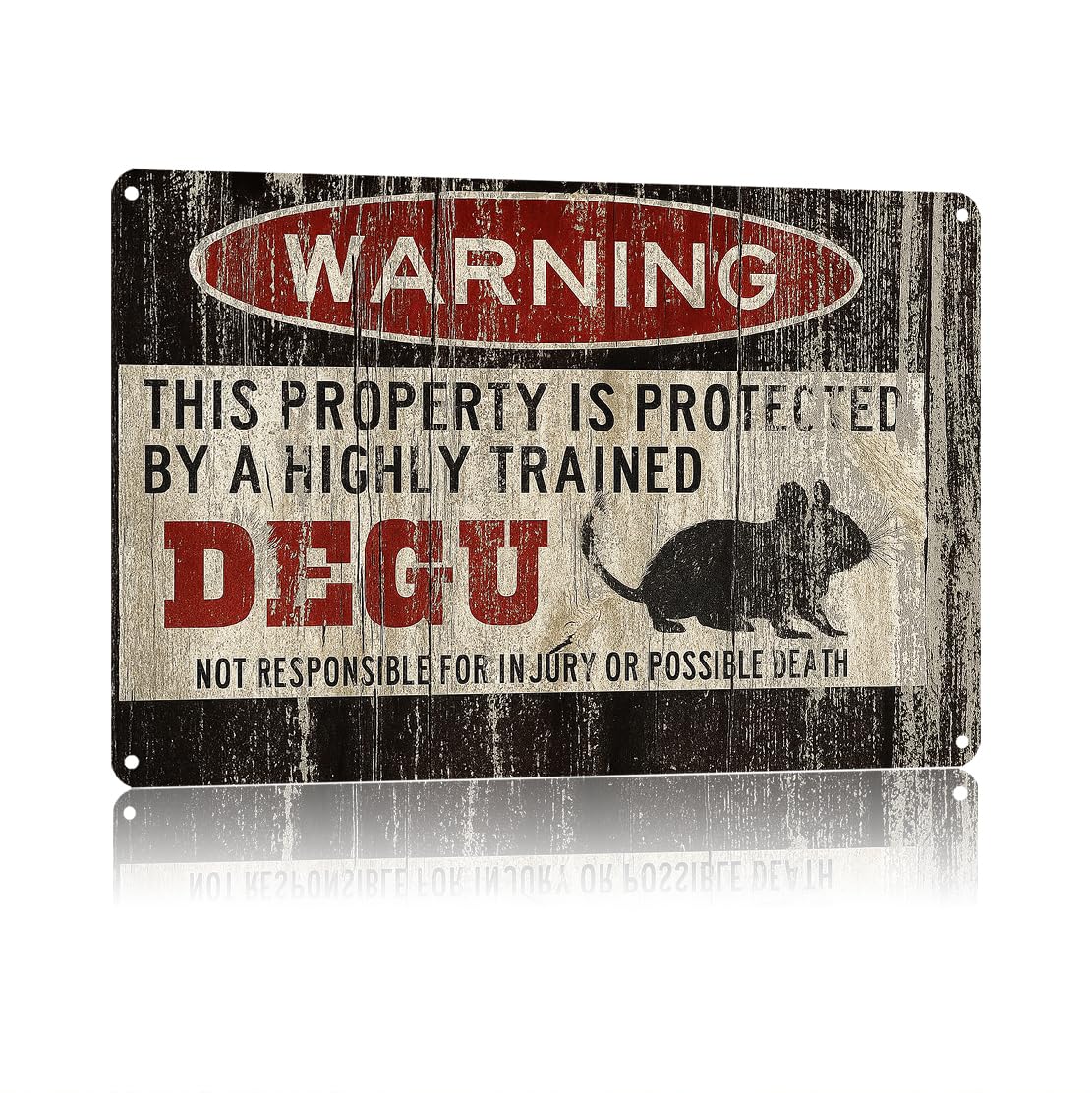 KWQDOZF Funny Metal Signs Posters Degu Sign Wall Art for Yard Outdoor Lawn Garden Home Decor 8X12inch