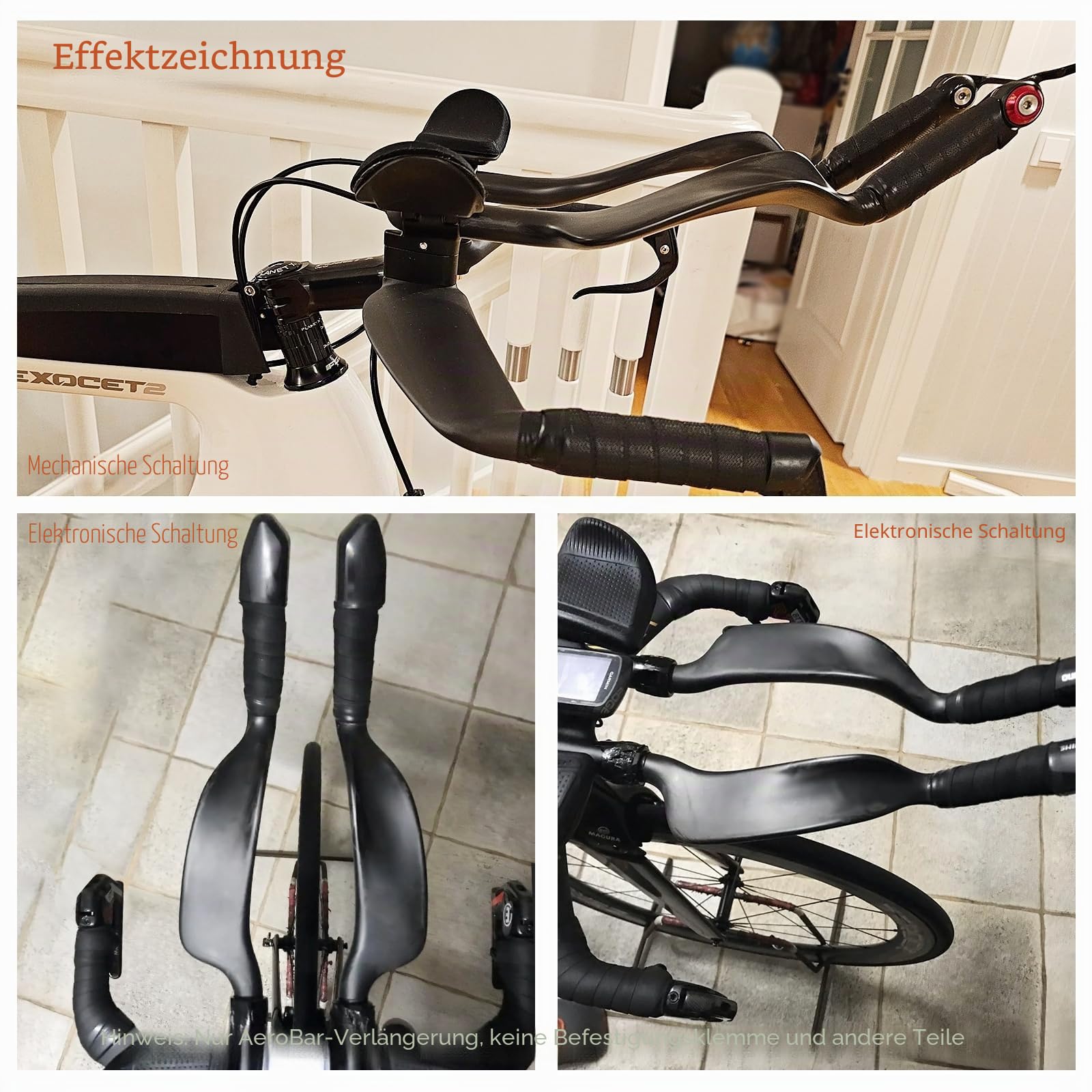 Carbon Fahrrad TT Armlehnen Lenker Aerobars Erweiterung Triathlon Zeitfahren Fahrrad Lenkerendstücke Bullhorn Basislenker 22,2 mm für Straßenzweiräder, TT-Fahrräder, Fixed-Gear, Rennräder