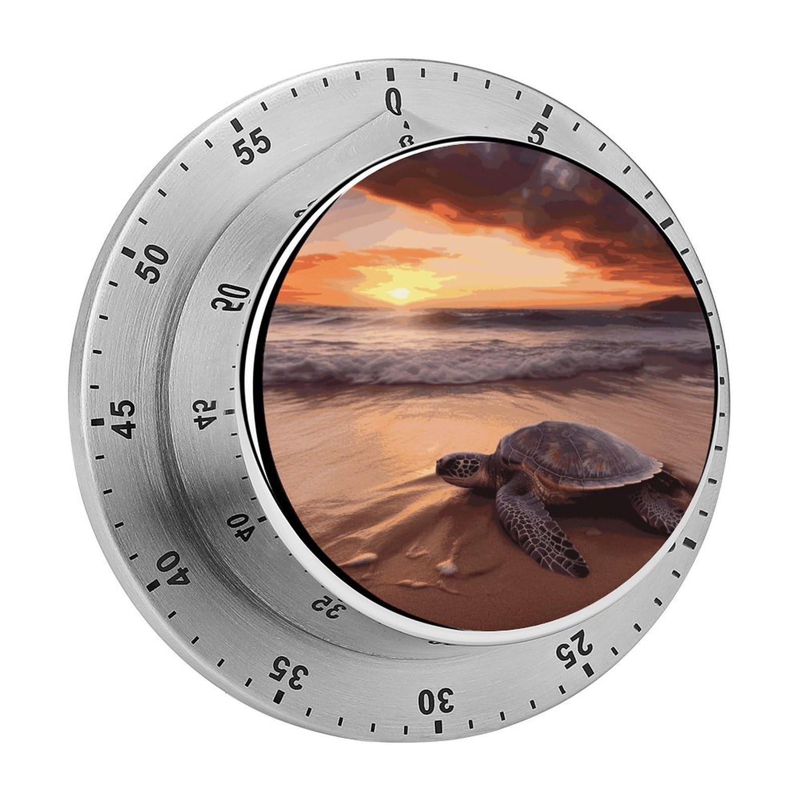 Adfgyerh Style Sea Turtle Sunset Timer For Cooking, Kitchen Timer Magnetic No Batteries Required, Mechanical Timer With Loud Alarm, For Fitness Baking Exercise Oven