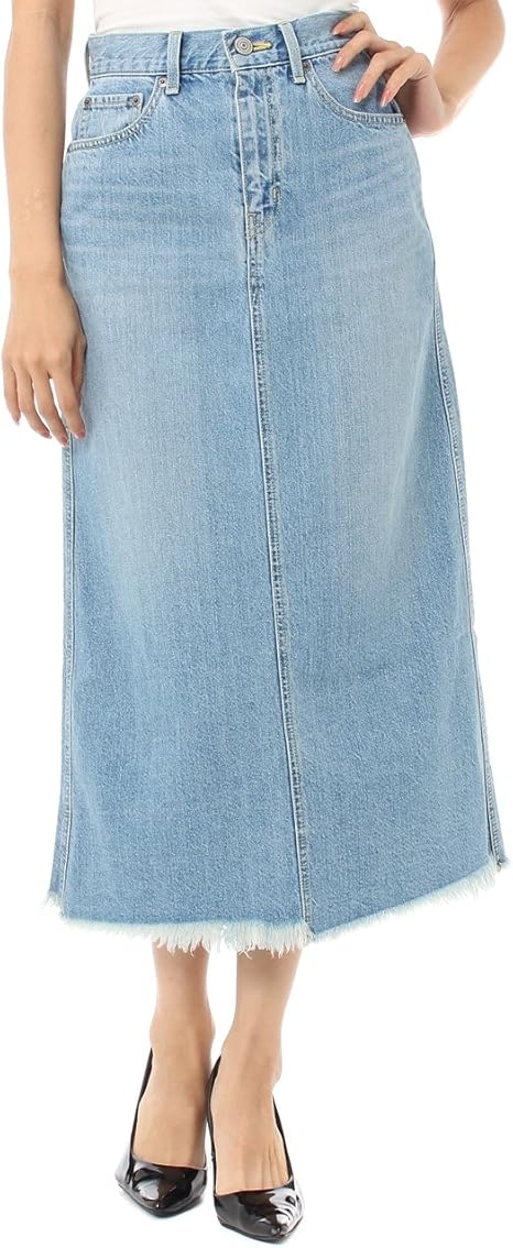 Amazon アズールバイマウジー Azul By Moussy カットオフマキシデニムスカート 250bsa11 235c L ライトブルー スカート 通販