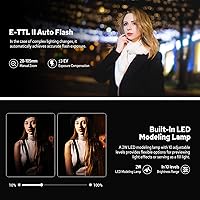 Vista 6 de Godox V100 C V100-C Flash para Canon, 100Ws TTL Canon Speedlite HSS 1/8000S, Control de Pantalla Táctil, 400 Flashes de Potencia Completa, Batería