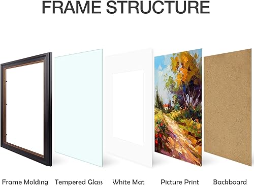 Vista 12 de Golden State Art, Marco de fotos dorado oscuro de 11 x 14 pulgadas, para colgar en la pared. Incluye paspartú blanco para fotos de 8 x 10 pulgadas