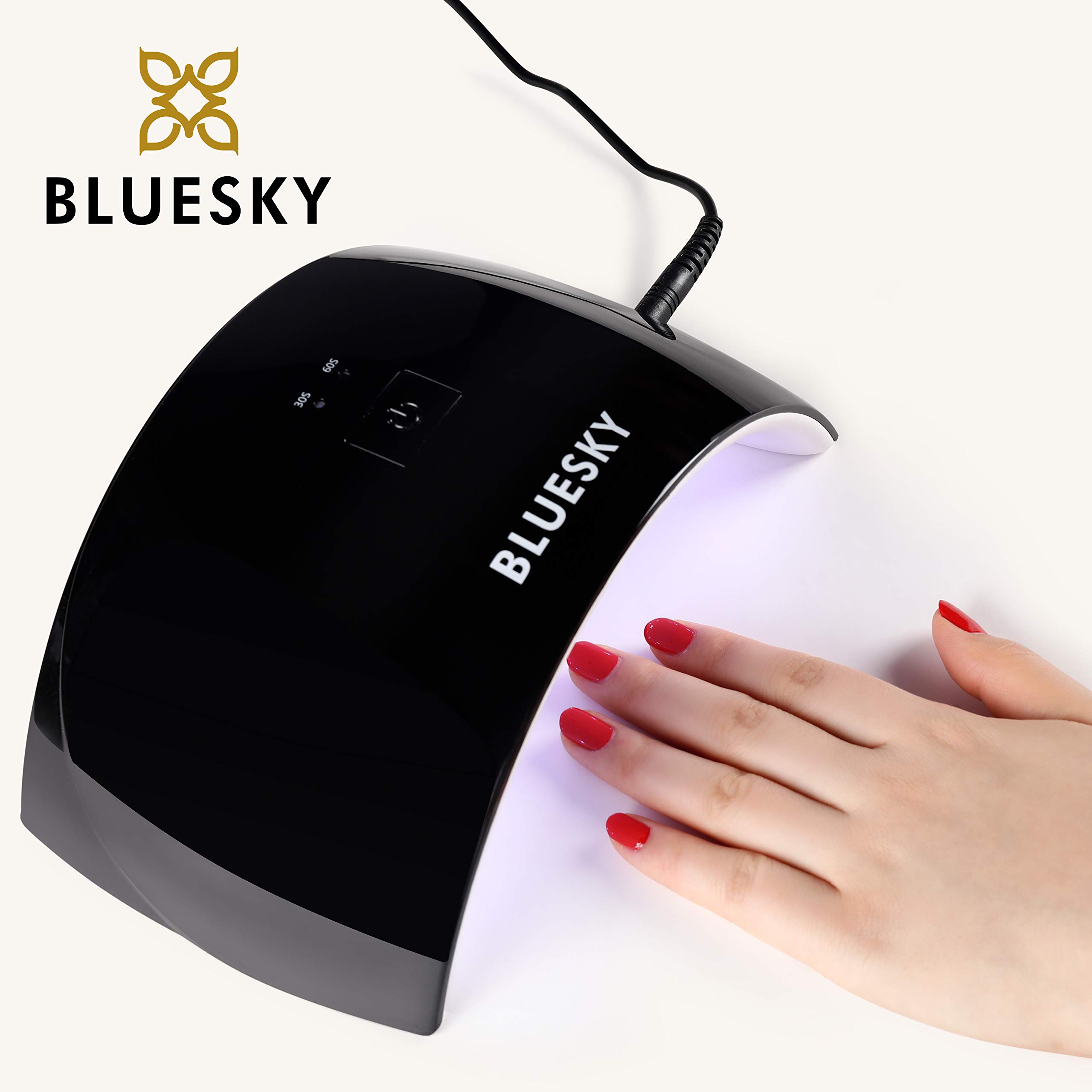 Bluesky Zestaw żelowych paznokci z lampą UV LED 24 W, zestaw lakierów żelowych i bazowych 10 ml, środek do czyszczenia i acetonu 100 ml, ściereczki bez kłaczków x 100, owijka foliowa x 50