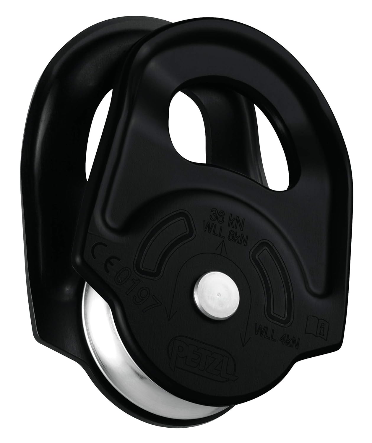 Petzl, Rescue Pulley Black, High Strength, Very high Efficiency Pulley