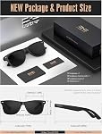 LUENX Polarized Sunglasses for Men Women Square Frame - UV 400 Protection 54MM