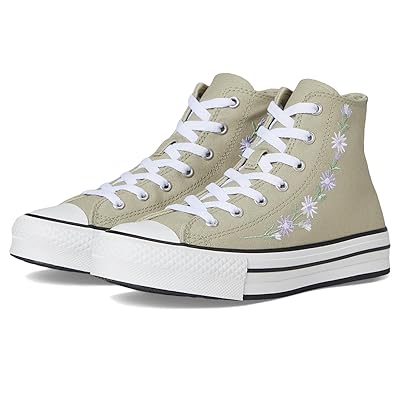 Converse Kids Chuck Taylor(r) All Star(r) Eva Lift Platform Florals (Big Kid) Kids Shoes Pale Surplus/White/Violet Heat